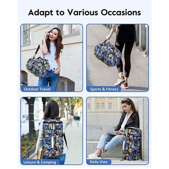 40L Gym Duffle Bag Sling Bag Travel Hiking Backpack Laptop Backpack - Picture 3 of 6